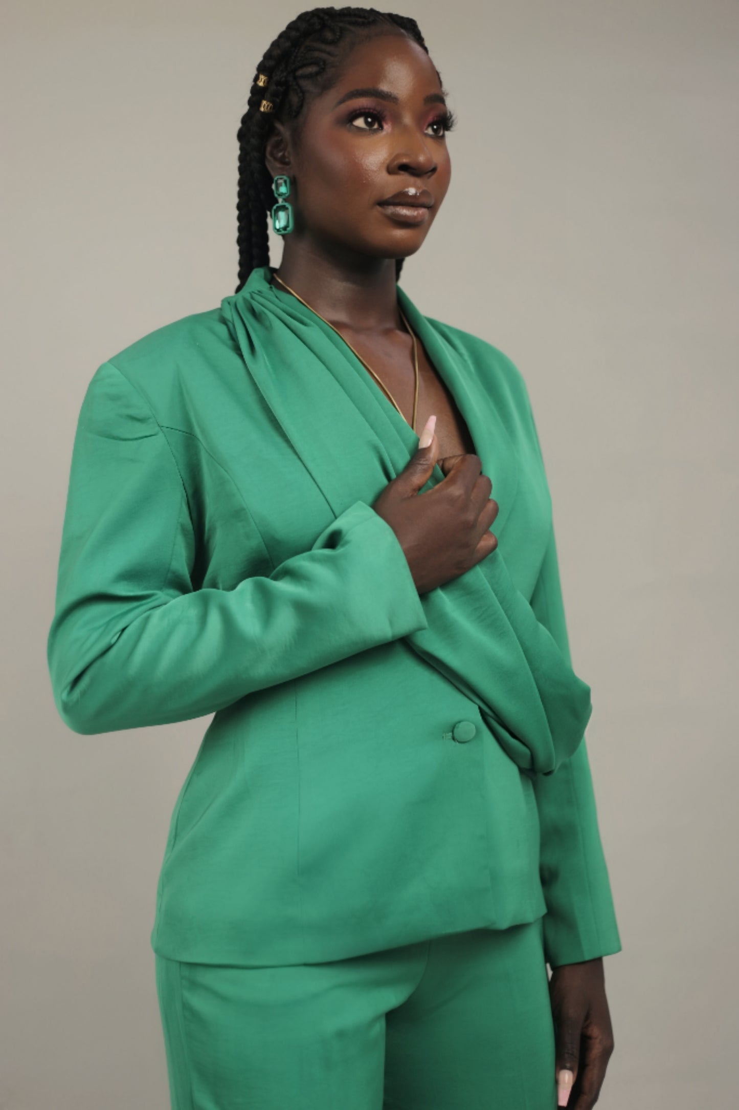 Imefusi “Extravagant” Draping Blazer Set