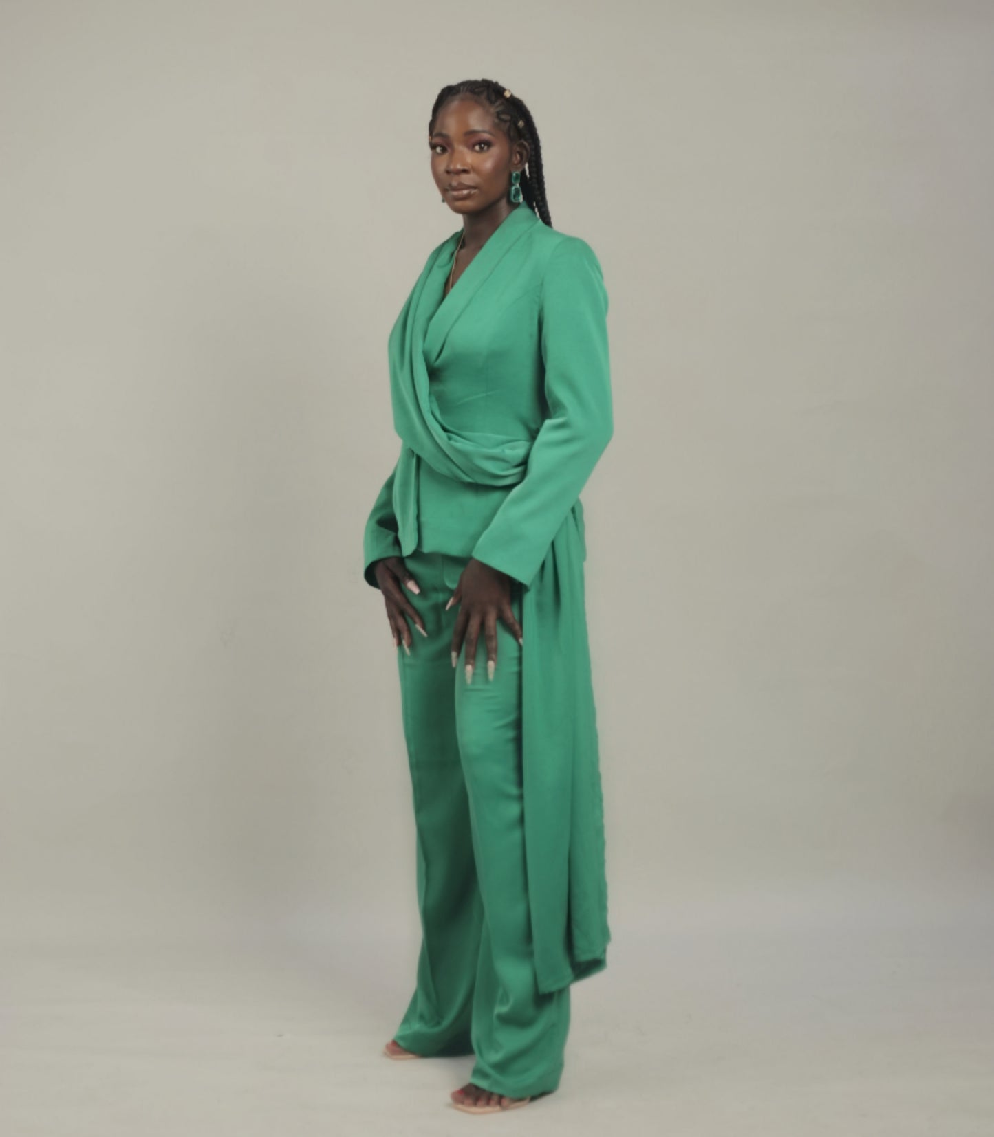 Imefusi “Extravagant” Draping Blazer Set