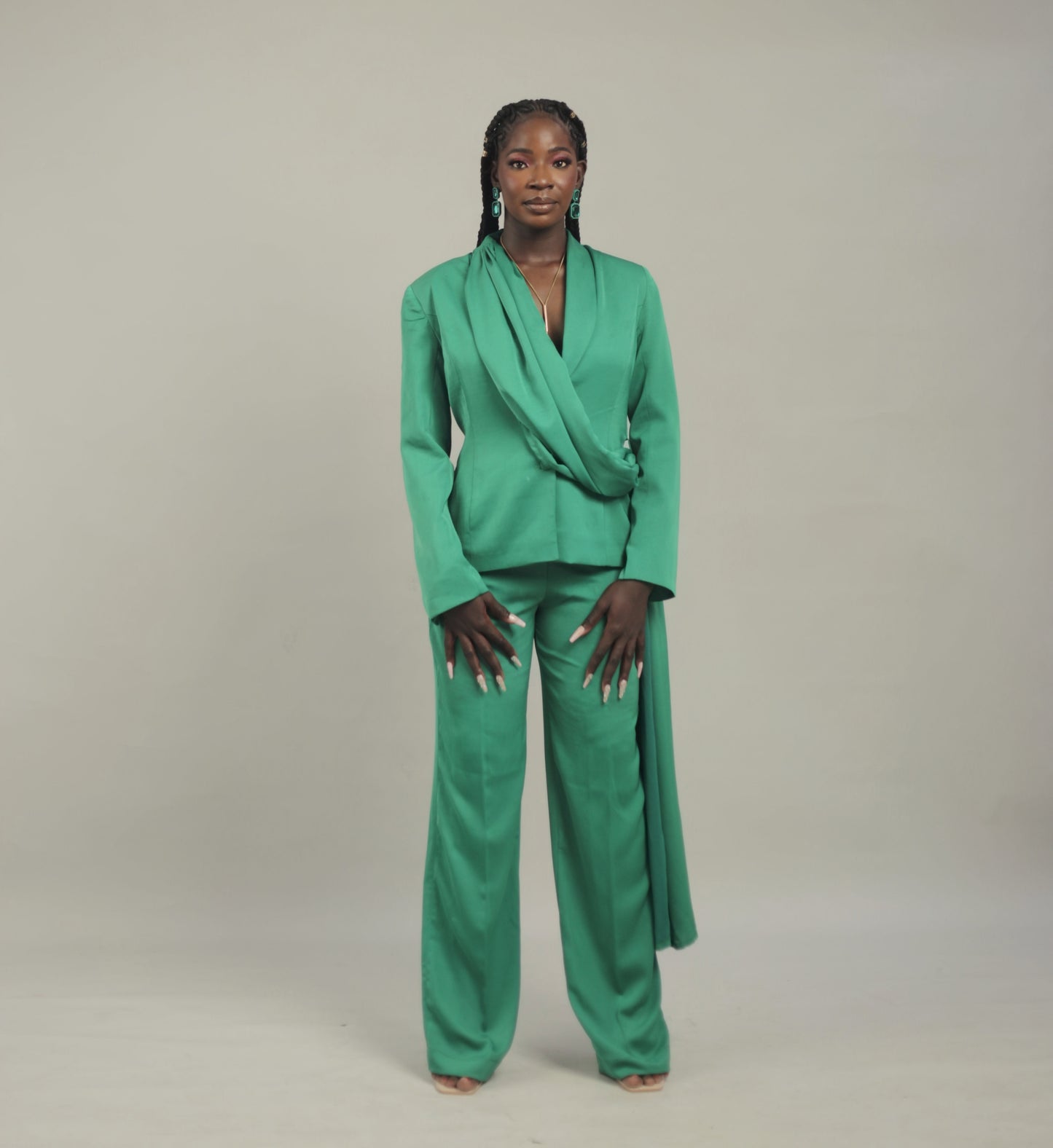 Imefusi “Extravagant” Draping Blazer Set